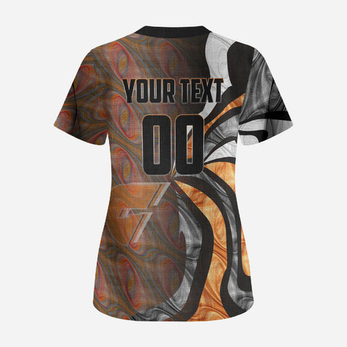 Personalised Greater Western Sydney Giants Scrub Top Trippy Psychedelic Abstract Art Mascot Football Fans