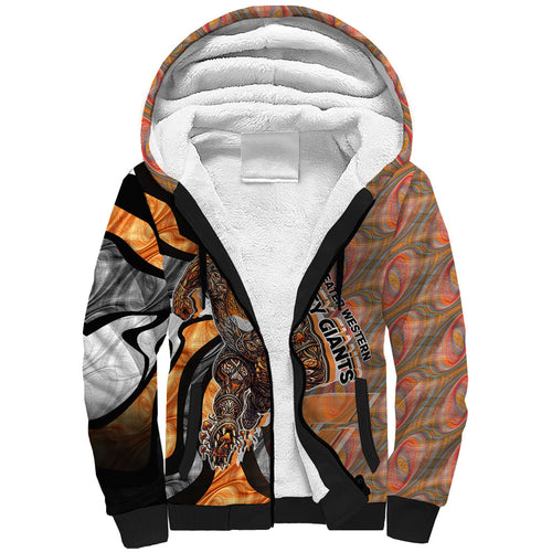 Personalised Greater Western Sydney Giants Sherpa Hoodie Trippy Psychedelic Abstract Art Mascot Football Fans
