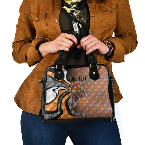 Personalised Greater Western Sydney Giants Shoulder Handbag Trippy Psychedelic Abstract Art Mascot Football Fans