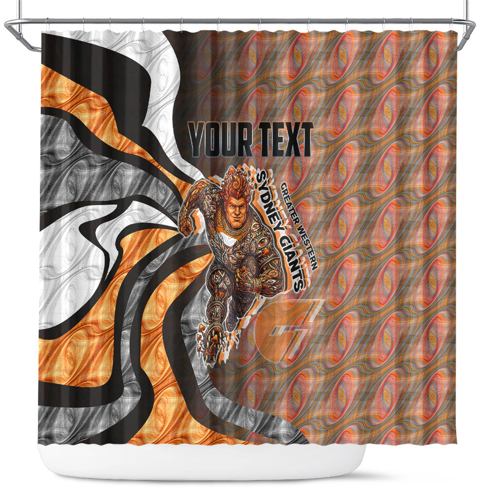 Personalised Greater Western Sydney Giants Shower Curtain Trippy Psychedelic Abstract Art Mascot Football Fans