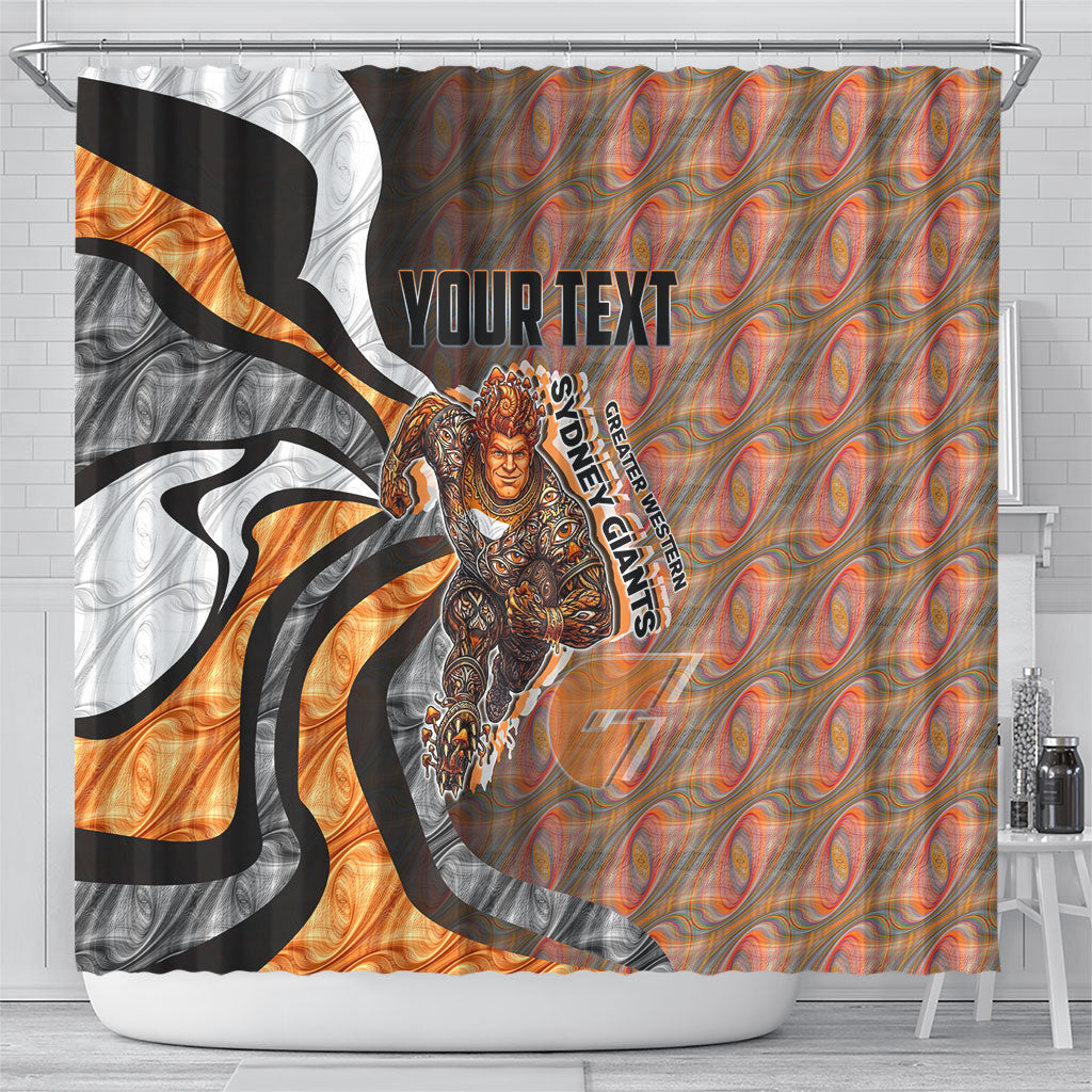 Personalised Greater Western Sydney Giants Shower Curtain Trippy Psychedelic Abstract Art Mascot Football Fans