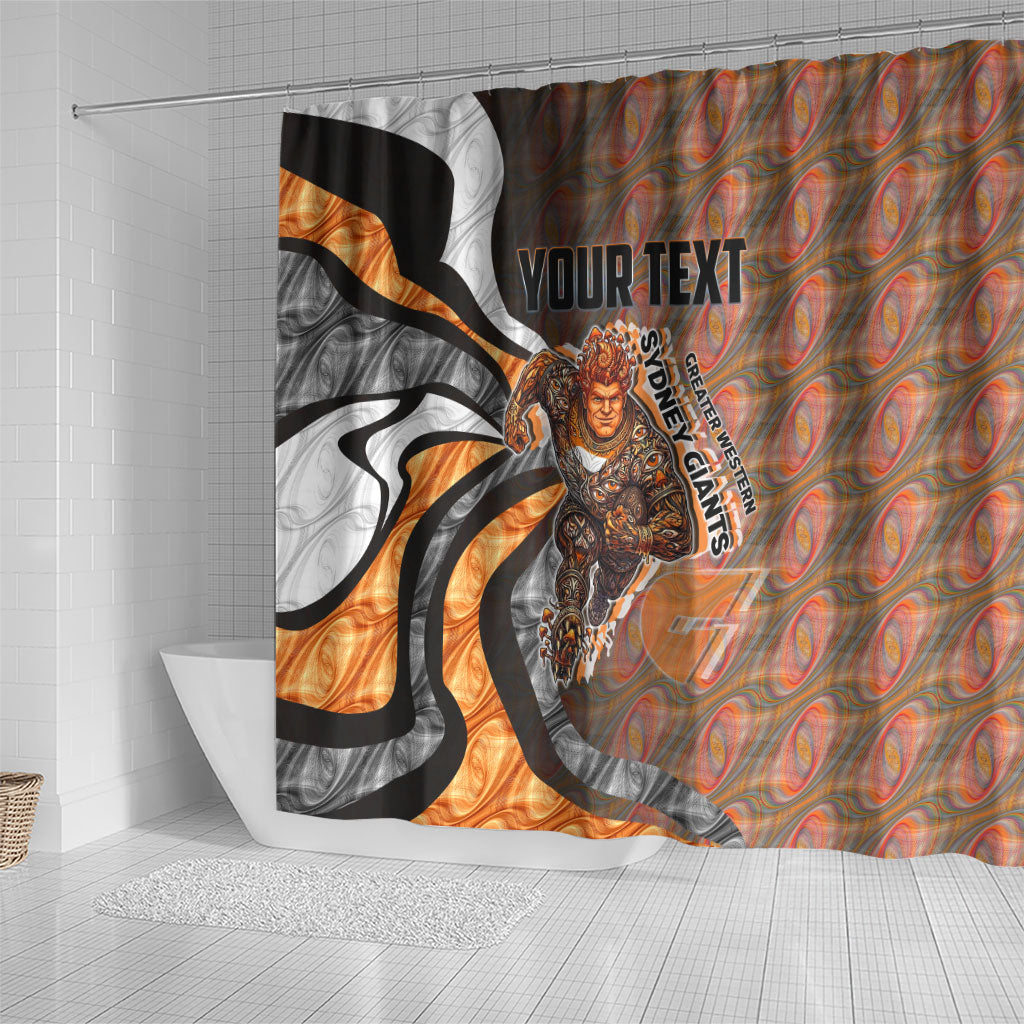 Personalised Greater Western Sydney Giants Shower Curtain Trippy Psychedelic Abstract Art Mascot Football Fans