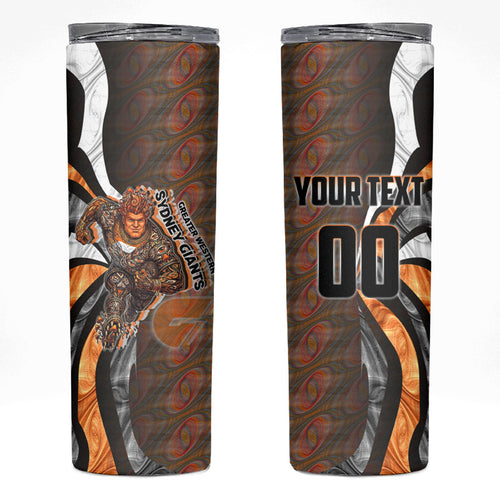 Personalised Greater Western Sydney Giants Skinny Tumbler Trippy Psychedelic Abstract Art Mascot Football Fans