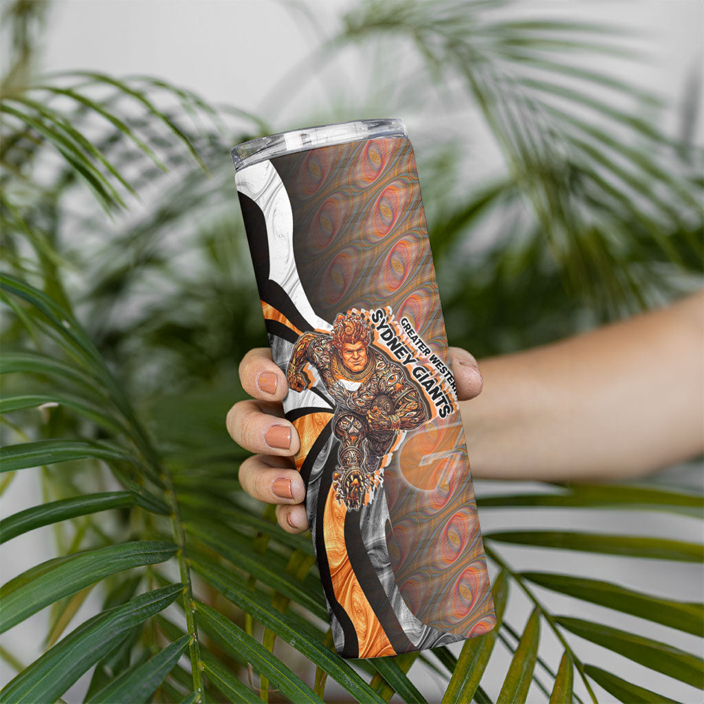 Personalised Greater Western Sydney Giants Skinny Tumbler Trippy Psychedelic Abstract Art Mascot Football Fans