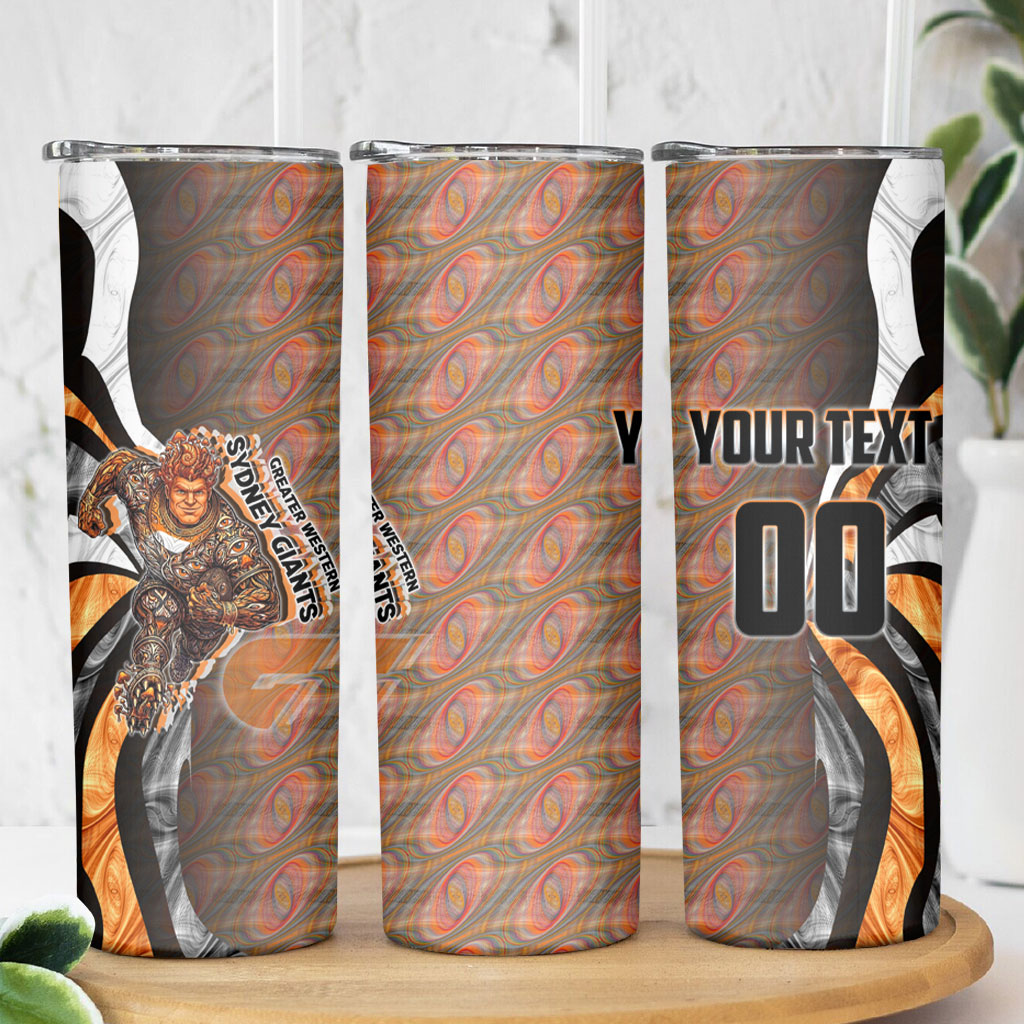 Personalised Greater Western Sydney Giants Skinny Tumbler Trippy Psychedelic Abstract Art Mascot Football Fans