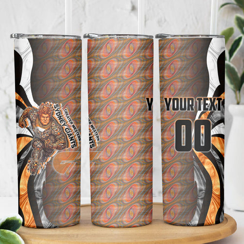 Personalised Greater Western Sydney Giants Skinny Tumbler Trippy Psychedelic Abstract Art Mascot Football Fans