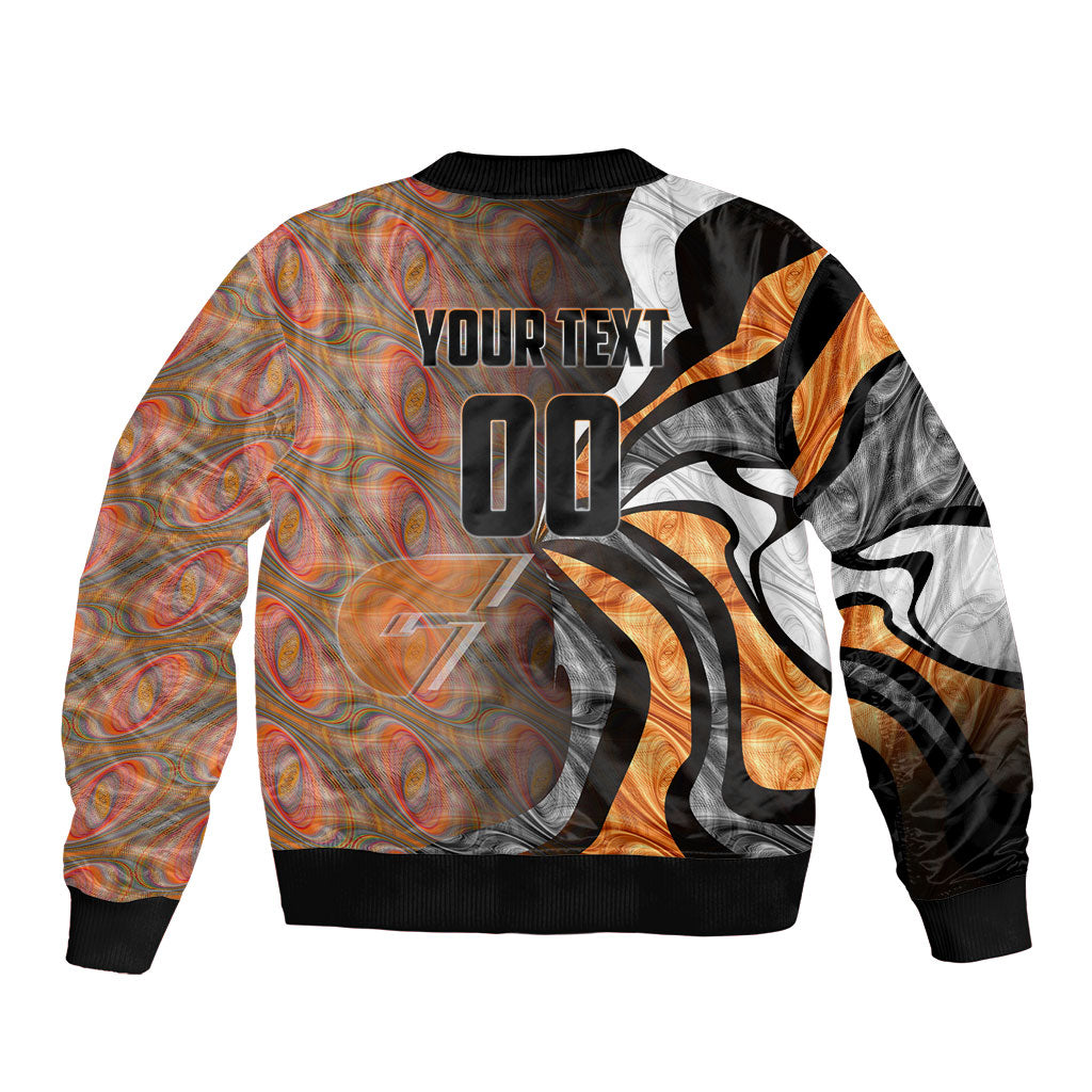 Personalised Greater Western Sydney Giants Sleeve Zip Bomber Jacket Trippy Psychedelic Abstract Art Mascot Football Fans