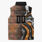 Personalised Greater Western Sydney Giants Sleeveless Puffer Jacket Trippy Psychedelic Abstract Art Mascot Football Fans