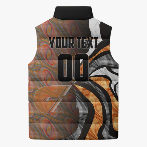 Personalised Greater Western Sydney Giants Sleeveless Puffer Jacket Trippy Psychedelic Abstract Art Mascot Football Fans