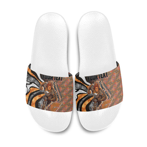Personalised Greater Western Sydney Giants Slide Sandals Trippy Psychedelic Abstract Art Mascot Football Fans