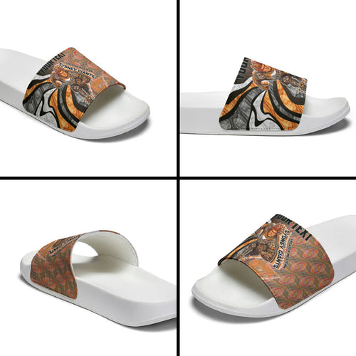Personalised Greater Western Sydney Giants Slide Sandals Trippy Psychedelic Abstract Art Mascot Football Fans