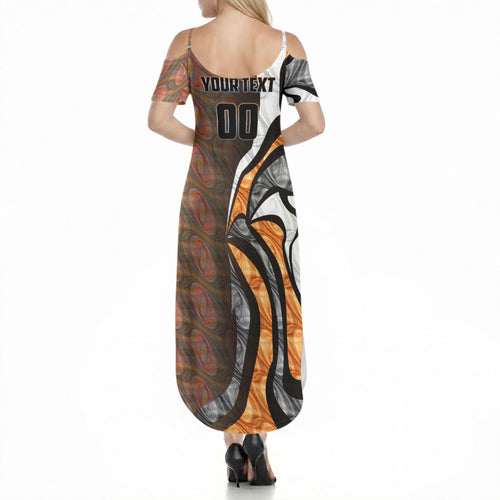 Personalised Greater Western Sydney Giants Summer Maxi Dress Trippy Psychedelic Abstract Art Mascot Football Fans