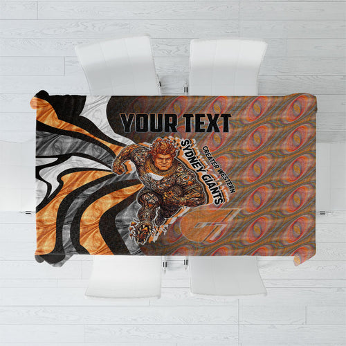 Personalised Greater Western Sydney Giants Tablecloth Trippy Psychedelic Abstract Art Mascot Football Fans