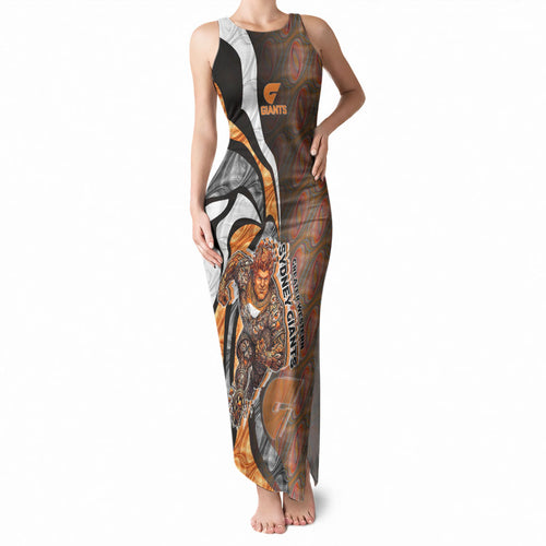 Personalised Greater Western Sydney Giants Tank Maxi Dress Trippy Psychedelic Abstract Art Mascot Football Fans