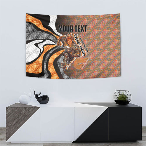 Personalised Greater Western Sydney Giants Tapestry Trippy Psychedelic Abstract Art Mascot Football Fans