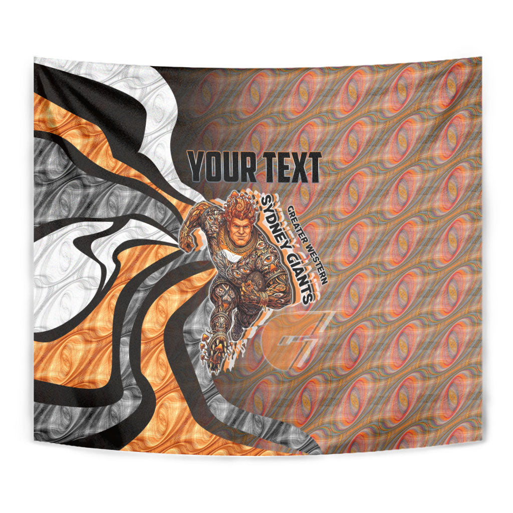 Personalised Greater Western Sydney Giants Tapestry Trippy Psychedelic Abstract Art Mascot Football Fans