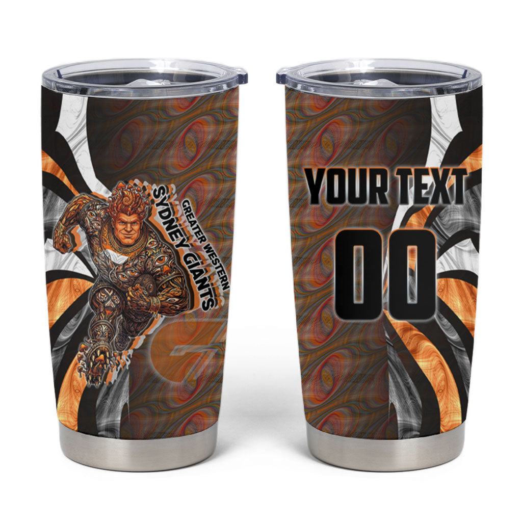 Personalised Greater Western Sydney Giants Tumbler Cup Trippy Psychedelic Abstract Art Mascot Football Fans