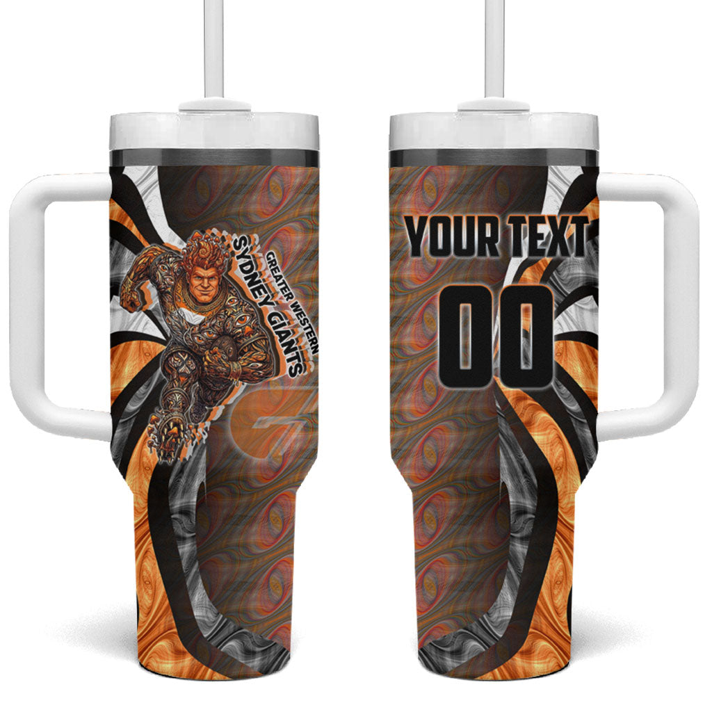 Personalised Greater Western Sydney Giants Tumbler With Handle Trippy Psychedelic Abstract Art Mascot Football Fans