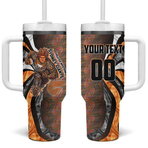 Personalised Greater Western Sydney Giants Tumbler With Handle Trippy Psychedelic Abstract Art Mascot Football Fans
