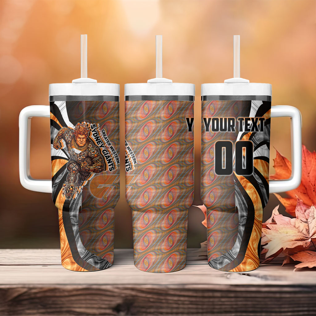 Personalised Greater Western Sydney Giants Tumbler With Handle Trippy Psychedelic Abstract Art Mascot Football Fans