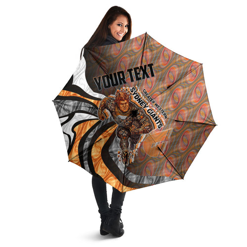 Personalised Greater Western Sydney Giants Umbrella Trippy Psychedelic Abstract Art Mascot Football Fans