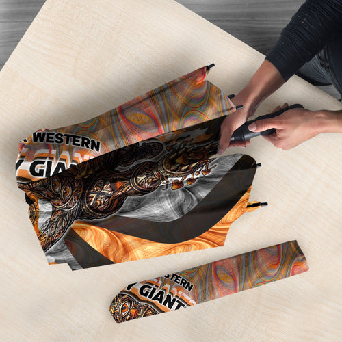 Personalised Greater Western Sydney Giants Umbrella Trippy Psychedelic Abstract Art Mascot Football Fans