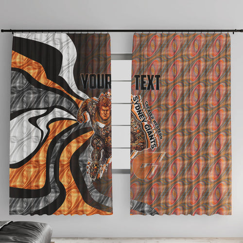 Personalised Greater Western Sydney Giants Window Curtain Trippy Psychedelic Abstract Art Mascot Football Fans