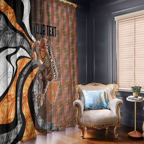 Personalised Greater Western Sydney Giants Window Curtain Trippy Psychedelic Abstract Art Mascot Football Fans