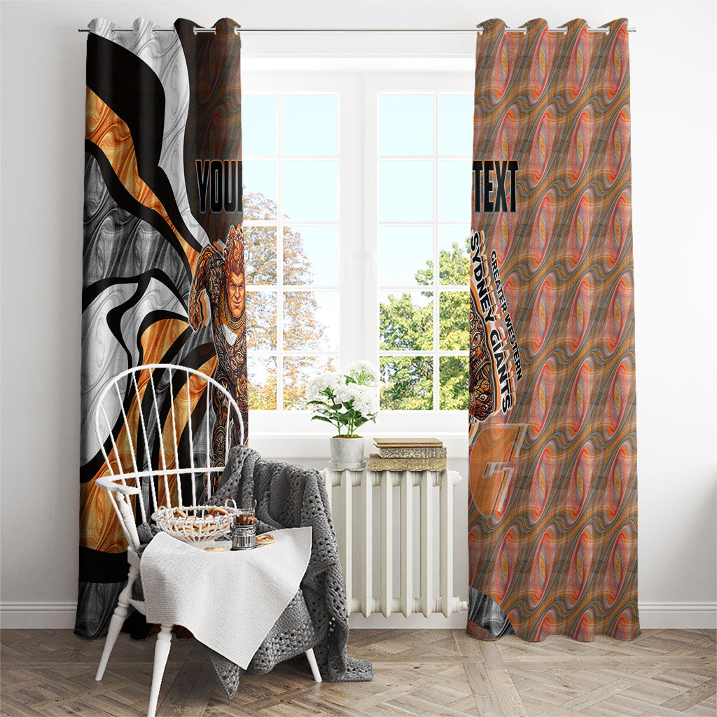 Personalised Greater Western Sydney Giants Window Curtain Trippy Psychedelic Abstract Art Mascot Football Fans