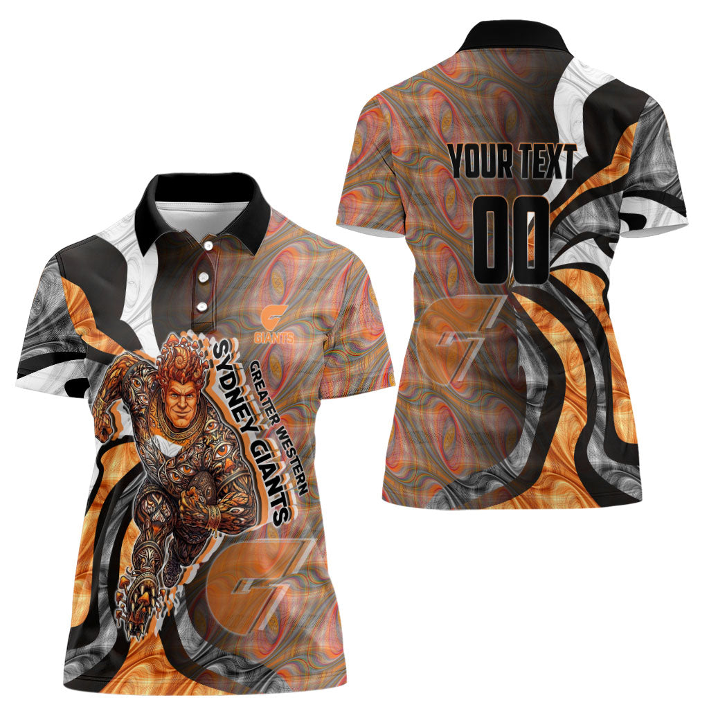 Personalised Greater Western Sydney Giants Women Polo Shirt Trippy Psychedelic Abstract Art Mascot Football Fans