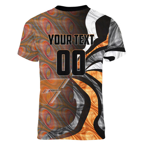 Personalised Greater Western Sydney Giants Women V-Neck T-Shirt Trippy Psychedelic Abstract Art Mascot Football Fans