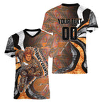 Personalised Greater Western Sydney Giants Women V-Neck T-Shirt Trippy Psychedelic Abstract Art Mascot Football Fans