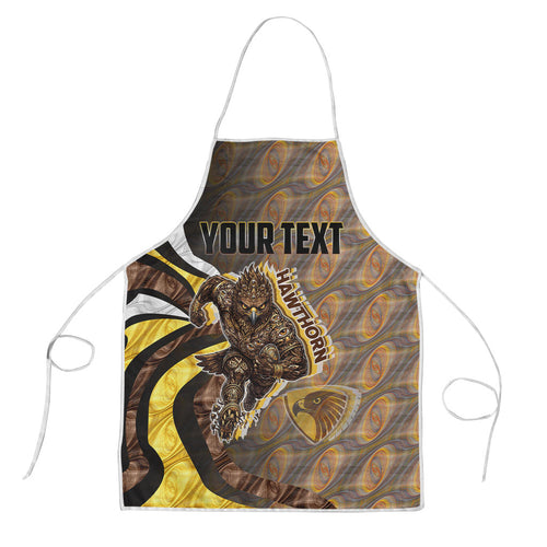 Personalised Hawthorn Hawks Apron Trippy Psychedelic Abstract Art Mascot Football Fans