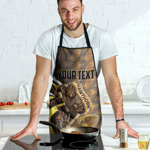 Personalised Hawthorn Hawks Apron Trippy Psychedelic Abstract Art Mascot Football Fans