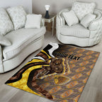 Personalised Hawthorn Hawks Area Rug Trippy Psychedelic Abstract Art Mascot Football Fans