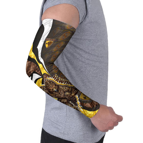 Personalised Hawthorn Hawks Arm Sleeves Trippy Psychedelic Abstract Art Mascot Football Fans