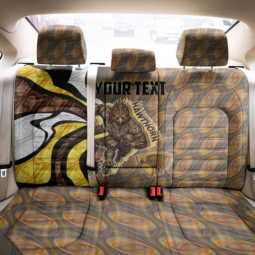 Personalised Hawthorn Hawks Back Car Seat Cover Trippy Psychedelic Abstract Art Mascot Football Fans