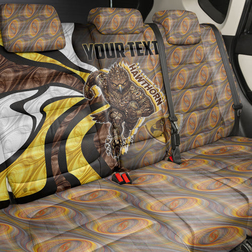 Personalised Hawthorn Hawks Back Car Seat Cover Trippy Psychedelic Abstract Art Mascot Football Fans