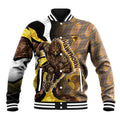 Personalised Hawthorn Hawks Baseball Jacket Trippy Psychedelic Abstract Art Mascot Football Fans