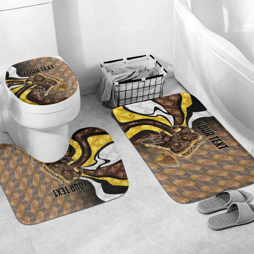 Personalised Hawthorn Hawks Bathroom Set Trippy Psychedelic Abstract Art Mascot Football Fans