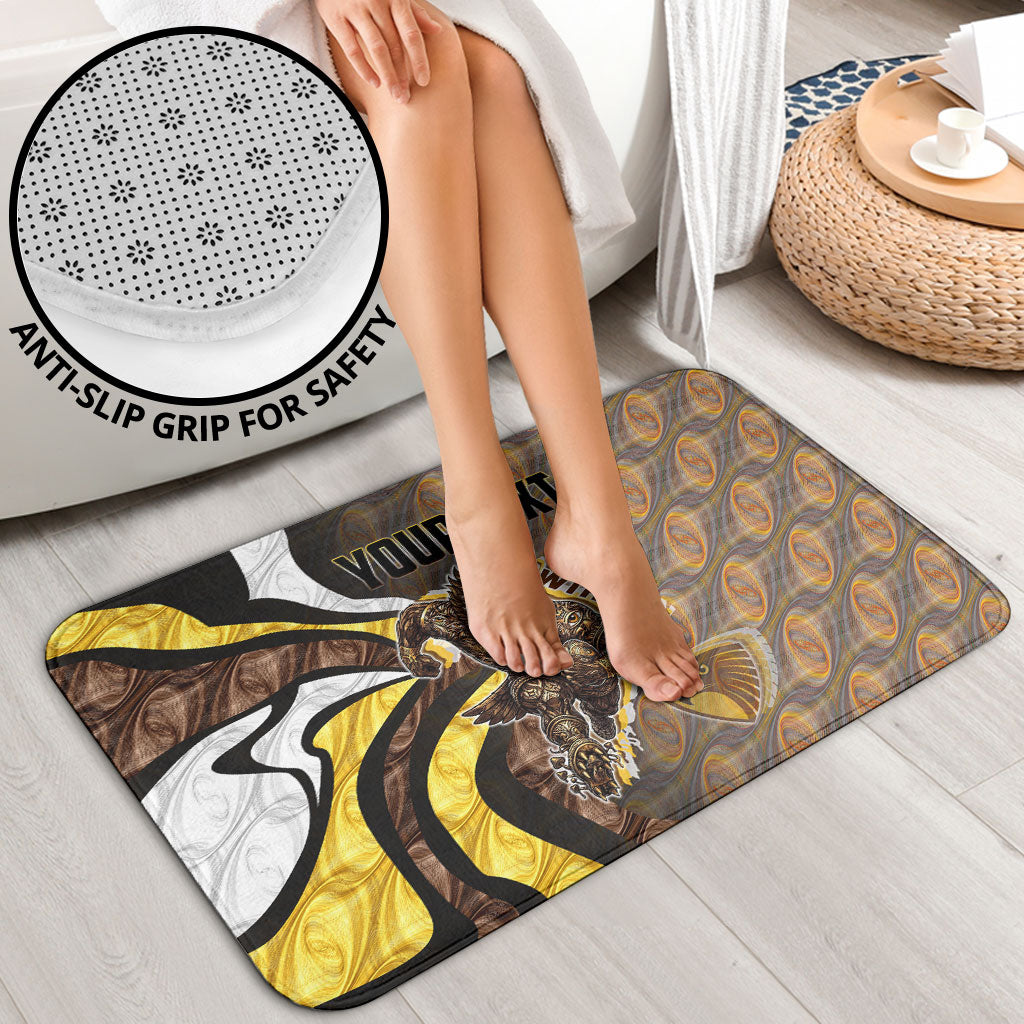 Personalised Hawthorn Hawks Bathroom Set Trippy Psychedelic Abstract Art Mascot Football Fans