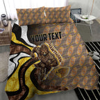 Personalised Hawthorn Hawks Bedding Set Trippy Psychedelic Abstract Art Mascot Football Fans