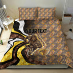 Personalised Hawthorn Hawks Bedding Set Trippy Psychedelic Abstract Art Mascot Football Fans