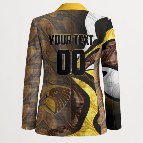 Personalised Hawthorn Hawks Blazer Trippy Psychedelic Abstract Art Mascot Football Fans