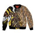 Personalised Hawthorn Hawks Bomber Jacket Trippy Psychedelic Abstract Art Mascot Football Fans