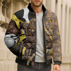 Personalised Hawthorn Hawks Bomber Puffer Jacket Trippy Psychedelic Abstract Art Mascot Football Fans