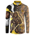 Personalised Hawthorn Hawks Button Sweatshirt Trippy Psychedelic Abstract Art Mascot Football Fans