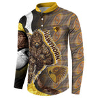 Personalised Hawthorn Hawks Button Sweatshirt Trippy Psychedelic Abstract Art Mascot Football Fans