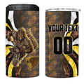 Personalised Hawthorn Hawks 4 in 1 Can Cooler Tumbler Trippy Psychedelic Abstract Art Mascot Football Fans