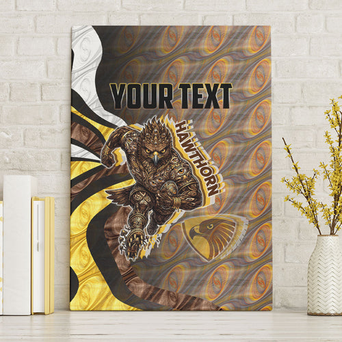 Personalised Hawthorn Hawks Canvas Wall Art Trippy Psychedelic Abstract Art Mascot Football Fans
